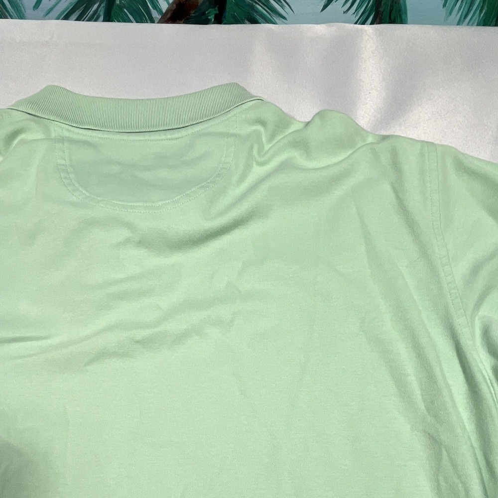 Boca Classics Mens M Green Solid Polo Shirt Short Sleeve Collared Button - Picture 8 of 8